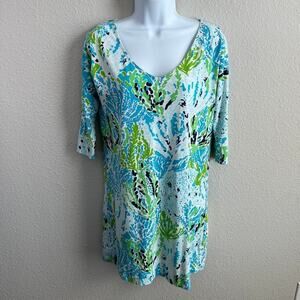 Lilly Pulitzer Eliza Shirt Dress Women's S Let's Cha Cha Spa Blue Nautical